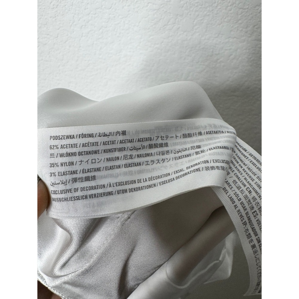Abercrombie & Fitch Satin Corset Crop Top Silver White Sweetheart Neck Size S - Picture 11 of 11